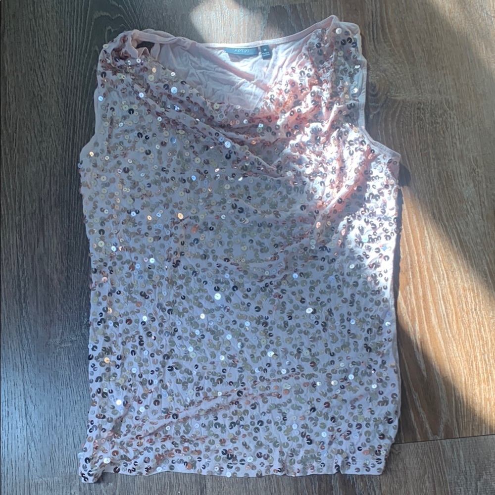 Apt. 9 Pink Sequin Sleeveless Tank Top